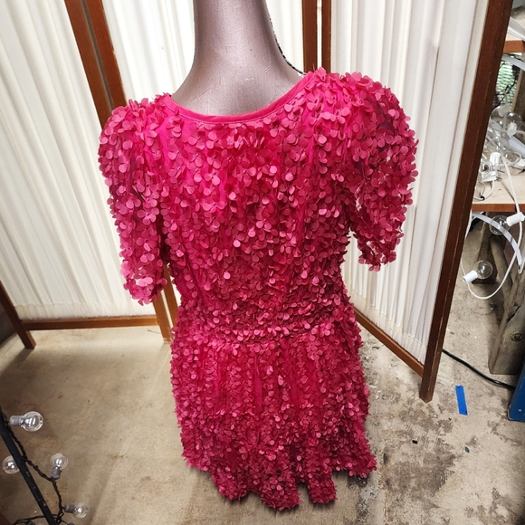 Anthropologie The Somerset Mini Dress Floral Appliqué Edition in Pink Medium - Picture 4 of 10